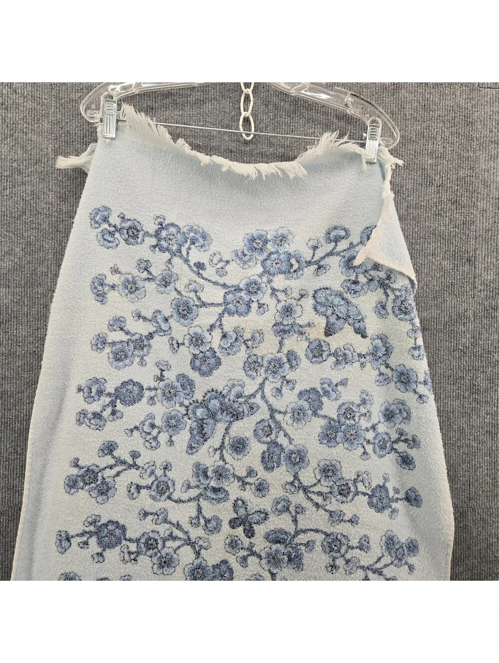 Stevens Blue Cherry Blossom Cotton Bath Towel Made in USA 22